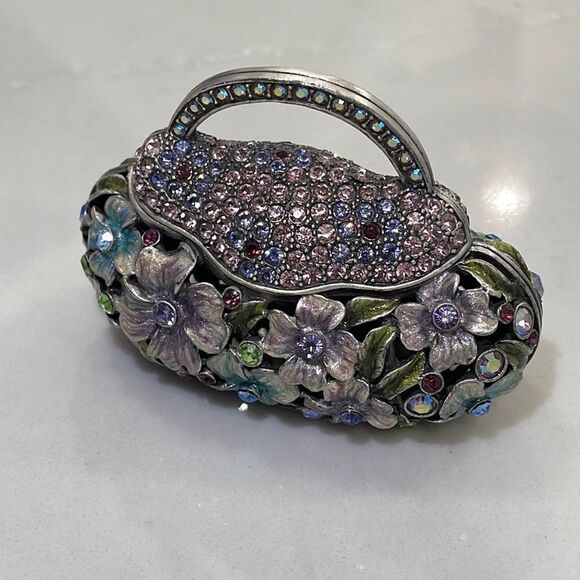 Kalifano Figurine Purse Keepsake Box with Swarovski Crystals - Picture 1 of 4